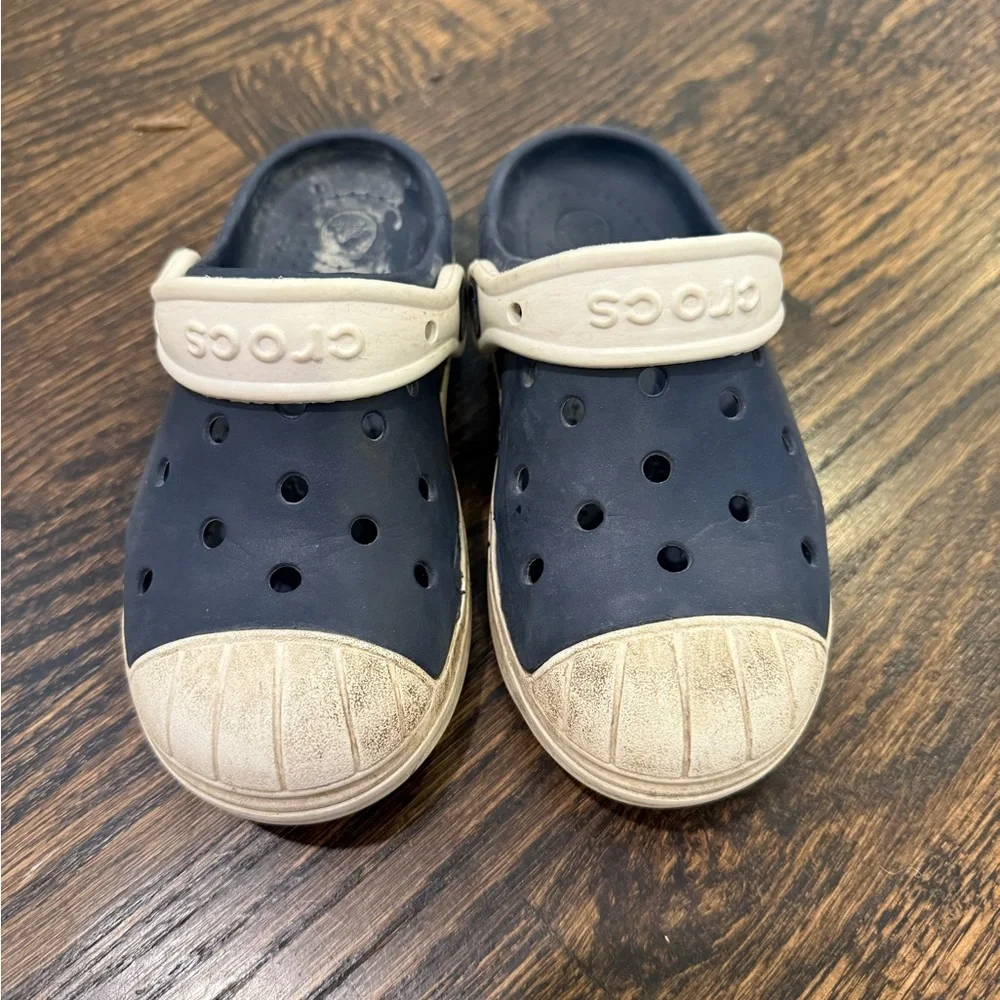 CROCS Kids Navy and Cream Sandals